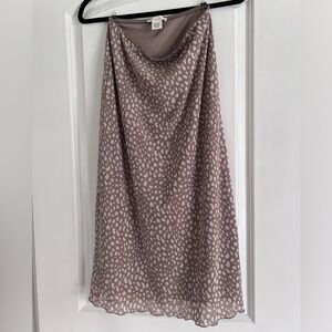 Printed Midi Slip Skirt